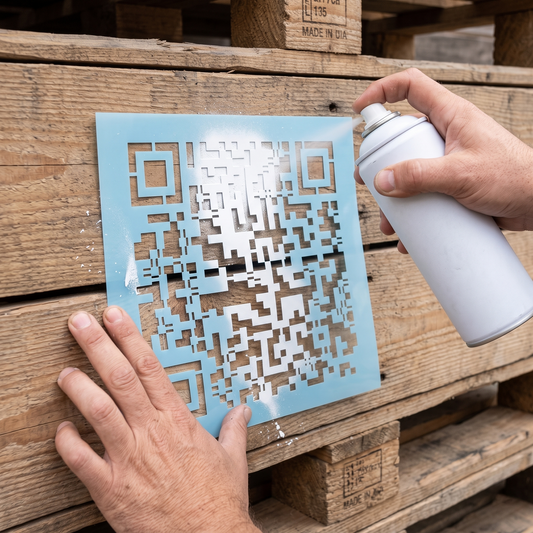 Quevy Stencil Classic | Die wiederverwendbare QR-Code Sprüh-Schablone