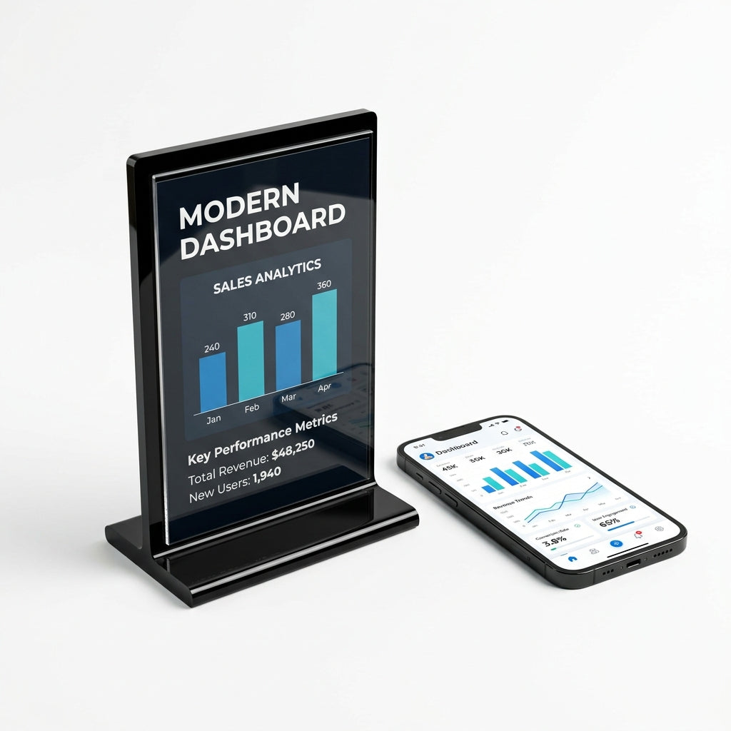 Quevy Tischaufsteller: Google Bewertungen & Links smart teilen (NFC + QR)